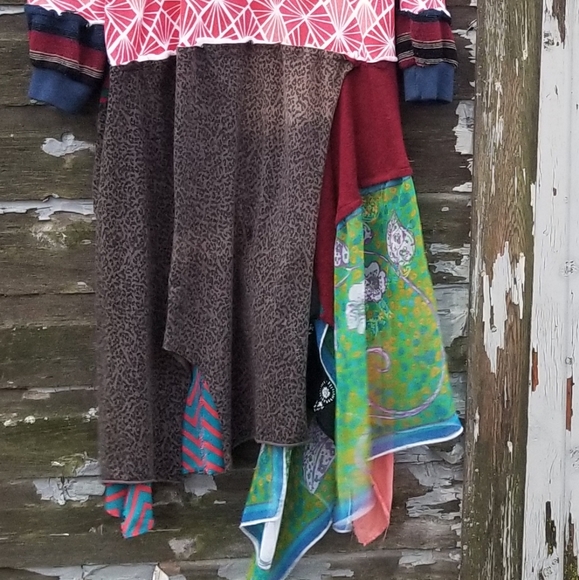 Boho Patchwork Lightweight SweaterJacket Upcycled - Picture 8 of 8